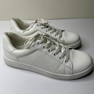 Vepose Womens 11 White Leather Low Top Tennis Shoe Fashion Sneaker CJY8002
